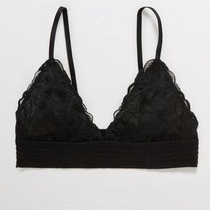 AE Aerie Triangle Embroidered Lace Bralette XS